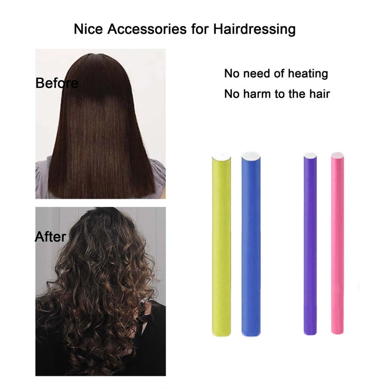 Beyoslf 36Pcs Flexible Hair Rollers and Curlers Set - 7" 0.63" & 0.47" Bendable Soft Foam Rods for Heatless Curling Short & Long Hair - Image 3