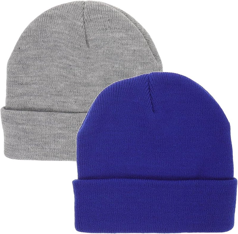 2 Pack Thermal Knitted Baby Beanie Hat Warm Winter Cap For Toddler Boys Girls - Image 1