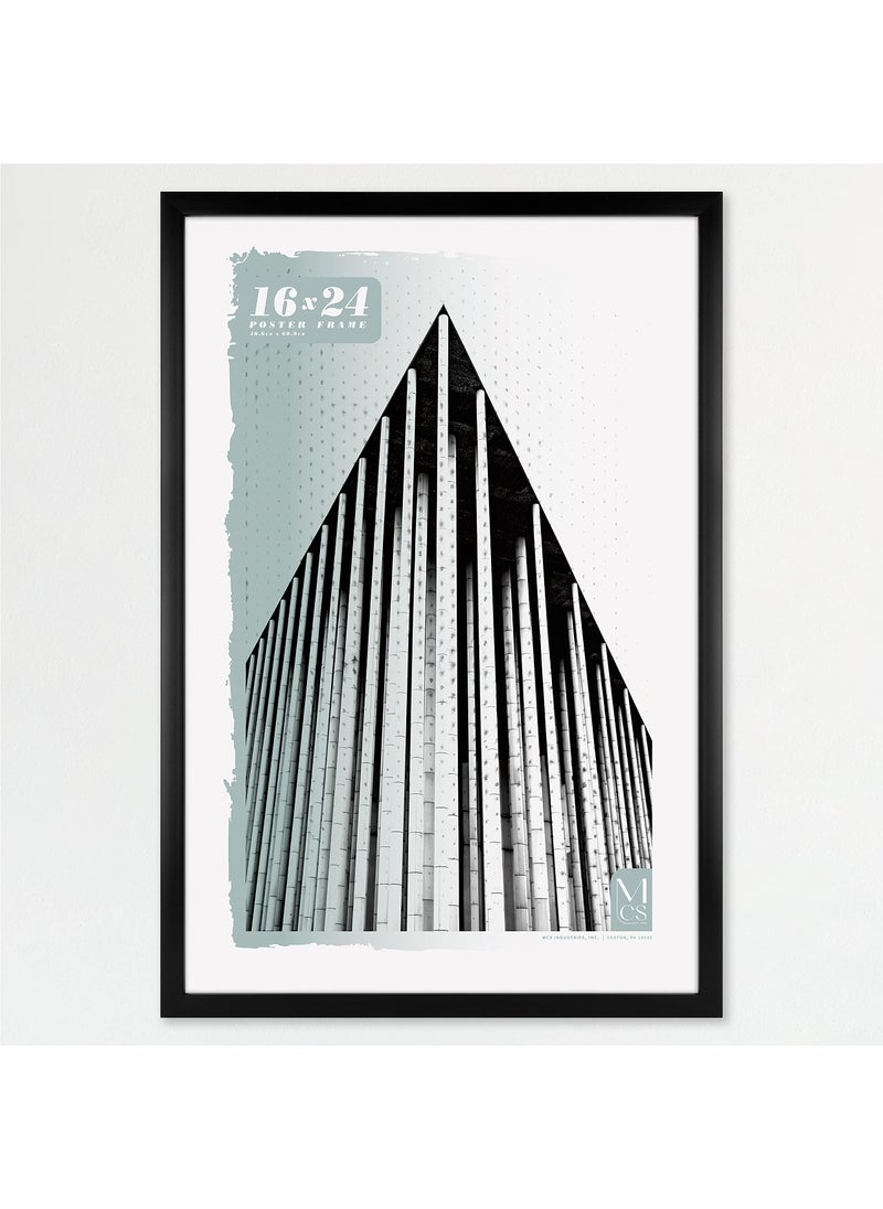 MCS MCS Foundation 16x24 Poster Frame Traditional Black Vertical  Horizontal Wall Hanging Large Picture Frame for Photos Posters  Art Prints 1Pack 