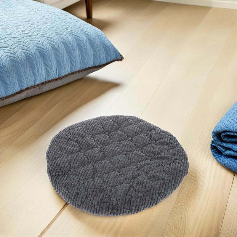 Zerodeko Stool Cushion Slipcovers Elastic Soft Seat Covers Gray Corduroy Stretchable Bar Stool Covers for Dining Room Home Use - Image 4