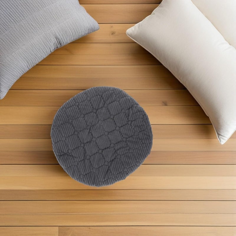 Zerodeko Stool Cushion Slipcovers Elastic Soft Seat Covers Gray Corduroy Stretchable Bar Stool Covers for Dining Room Home Use - Image 5