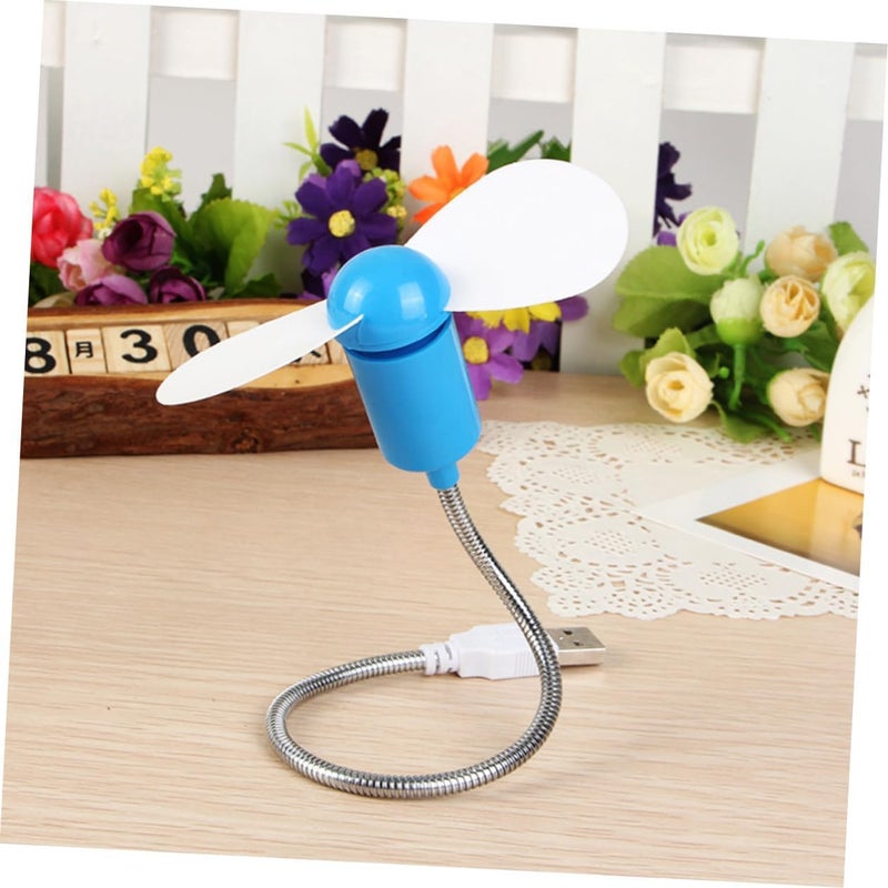 5pcs USB Mini Flexional Quiet Fans for Computer Cooling, Portable Small USB Fans with Flexible Neck for Desktop Laptop Office and Travel Random Color - Image 3