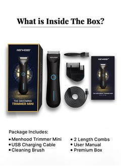 MENHOOD Grooming Trimmer Mini Best Waterproof Trimmer For Men Cordless Body Hair Trimmer 90-min Run Time  - Image 2