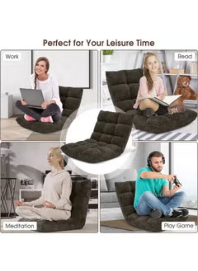 SMART HOME - A luxurious folding floor chair, padded, comfortable and soft to the touch, travel seat, sports chair, outdoor chair and garden chair, 53 x 45 x 60 cm - Image 1