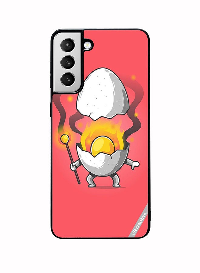 VR CREATIVE Protective Case Cover For Samsung Galaxy S22 5G Cute Fire Egg Design Multicolour - Image 1