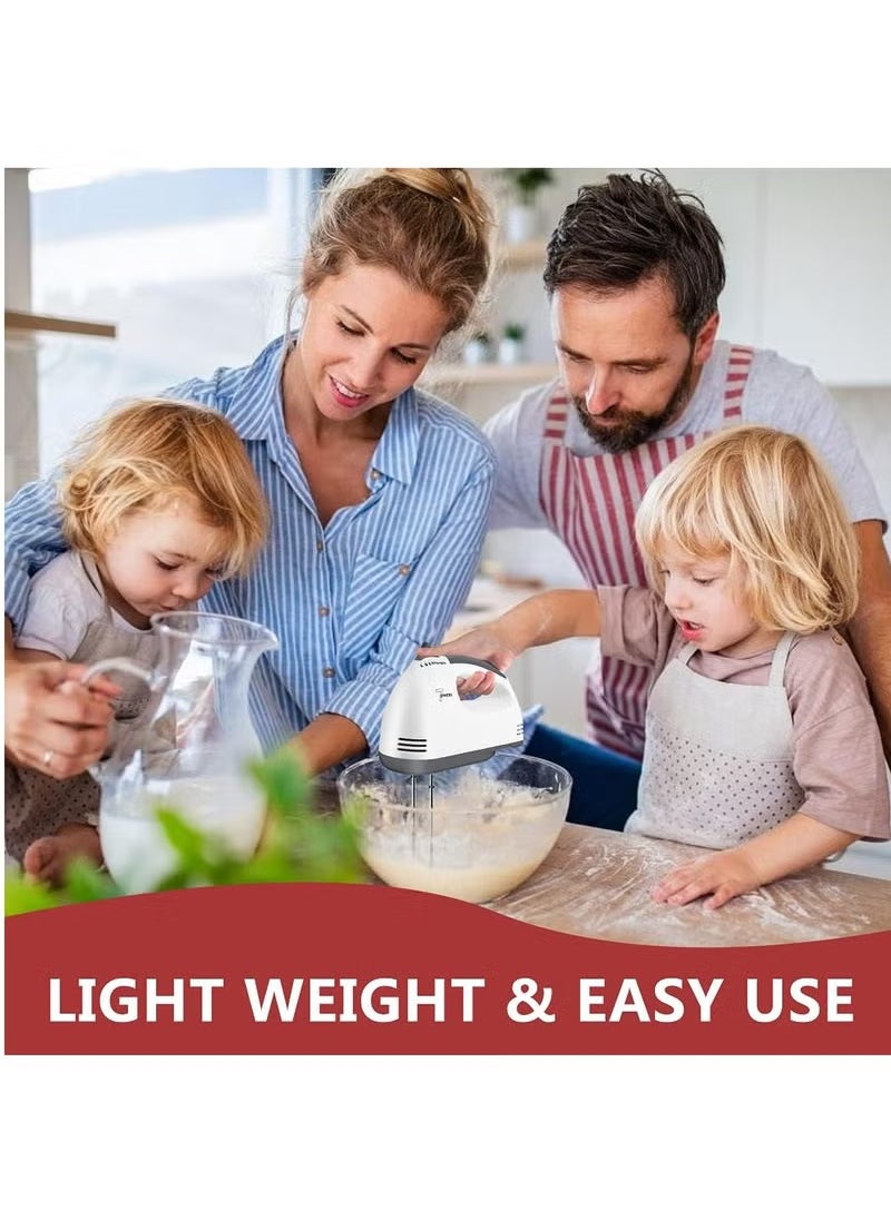 Electric Hand Mixer, 7-Speeds Lightweight Hand-Held Electric Mixer, Portable Powerful Kitchen Mixer Stainless Steel Egg Whisk with Egg White Separator, Egg Sticks & Dough Sticks for Baking & Cakes