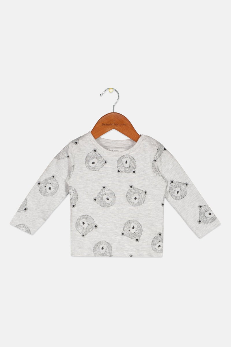 Sinsay تي شيرت مطبوع بالكامل للفتيات الصغيرات من فوكس باني بواسطة سينساي، رمادي - Image 1