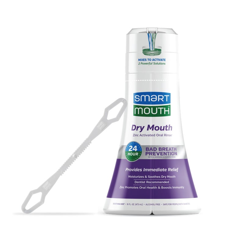 SmartMouth Dry Mouth Activated Mouthwash & Tongue Cleaner, Dry Mouth & Bad Breath Relief