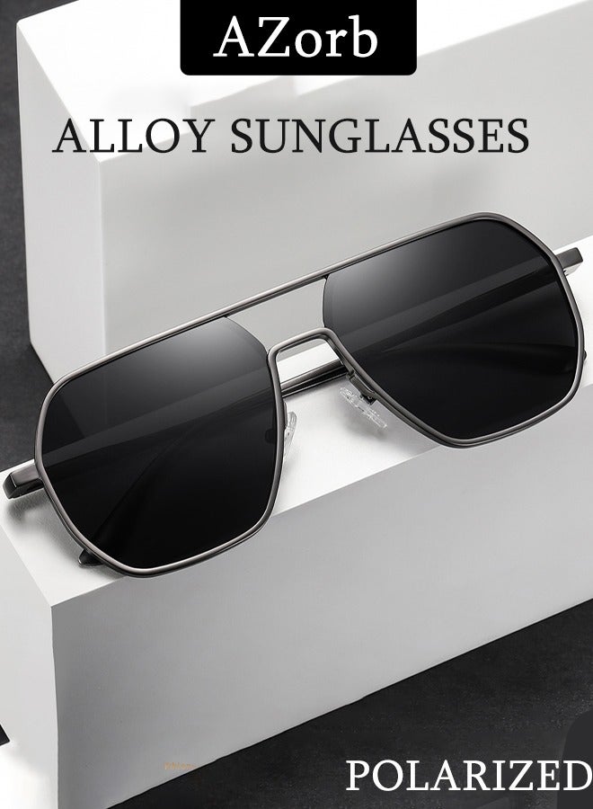 AZorb Polarized  Aviator Sunglasses for Men Women Shades Magnesiu Aluminum Alloy Metal Frame Men's Sun Glasses UV400 Protection for Drive Fishing Travel Sunglasses - Image 5