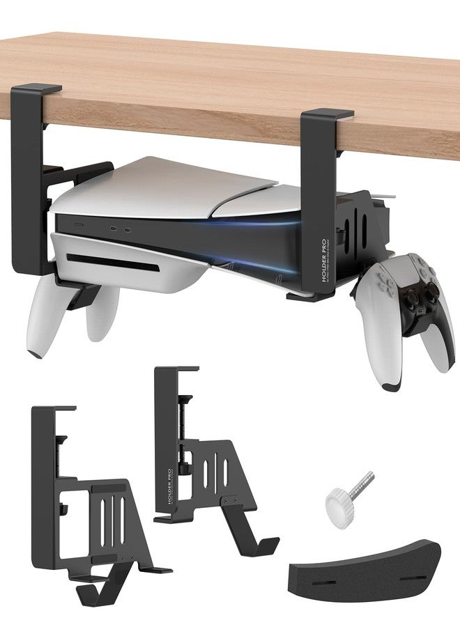 JUSPRO PS5 Under Desk Mount Holder Compaitble with PS5/PS5 Slim Disc & Digital Edition Console. - Image 1