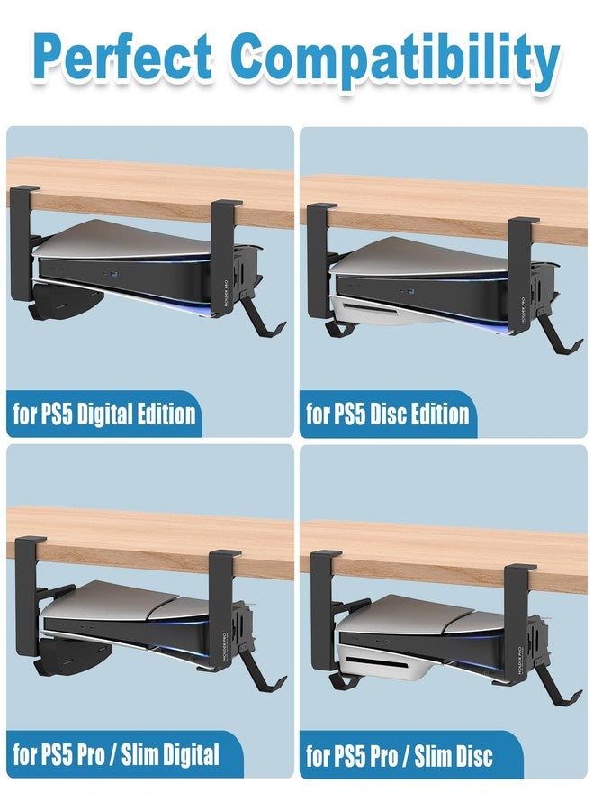 JUSPRO PS5 Under Desk Mount Holder Compaitble with PS5/PS5 Slim Disc & Digital Edition Console. - Image 3