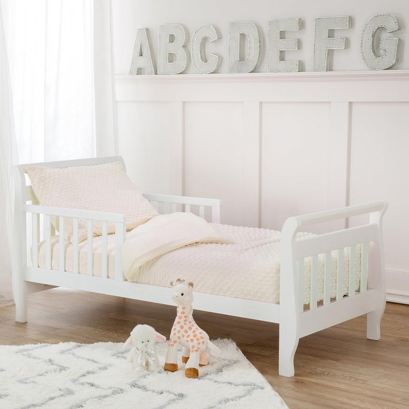 American Baby Company Heavenly Soft Minky Dot Chenille Toddler Bedding Set, Cream, 4 Piece - Image 1