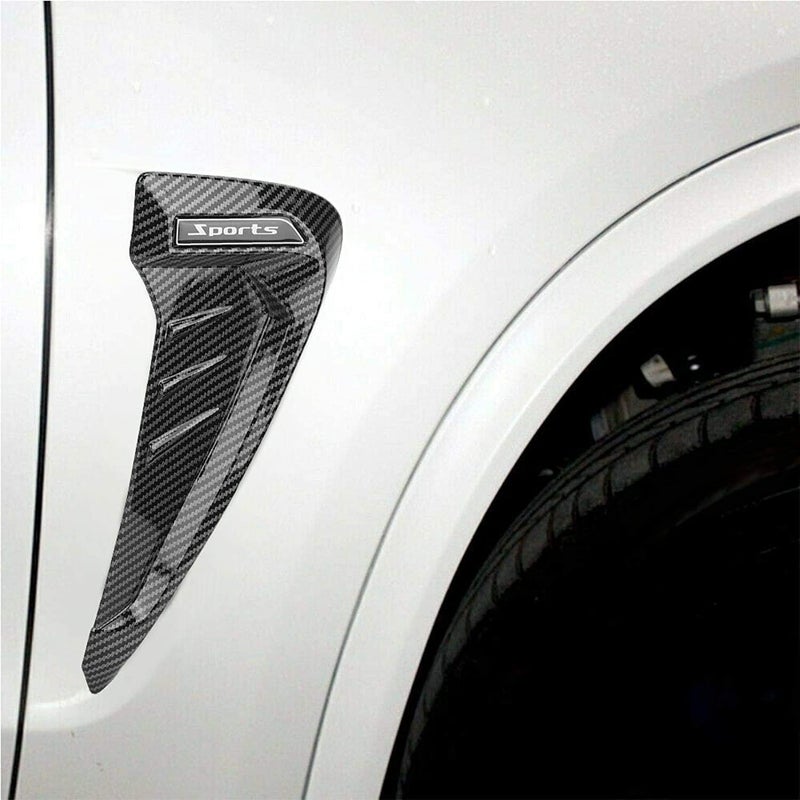 AUTOMAZE 2pc Car Air Flow Intake Decorative Side Vent Hood Cover Universal Air Flow Vent Protection Cover (Carbon Fibre) - Image 3