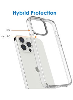 Scrolls 13 Pro 6.1 Inch and 1.5mm Anti Fall Clear Crystal Phone Case for iPhone Transparent Protective Cover, Slim Design Shockproof Phone Bumper Cover Anti-Scratch Clear Back  - Image 3