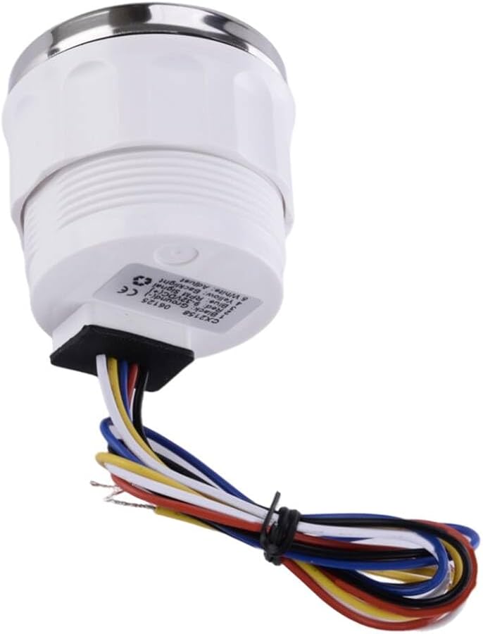 فضي أبيض 52 ملم 0-3000 دورة في الدقيقة عداد سرعة الدوران مع عداد ساعات لمحركات الديزل للسيارات والشاحنات والقوارب - Image 5