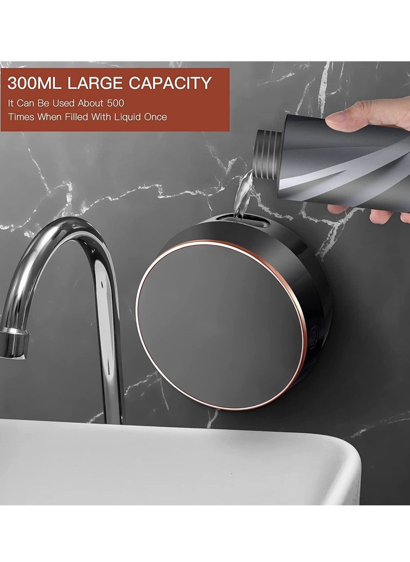 KASTWAVE موزع صابون أوتوماتيكي رغوي بدون استخدام اليدين، موزع صابون رغوي مثبت على الحائط، موزع صابون بدون لمس، موزع صابون كهربائي ذكي مثبت على الحائط للحمام والمطبخ (أسود)  - Image 3