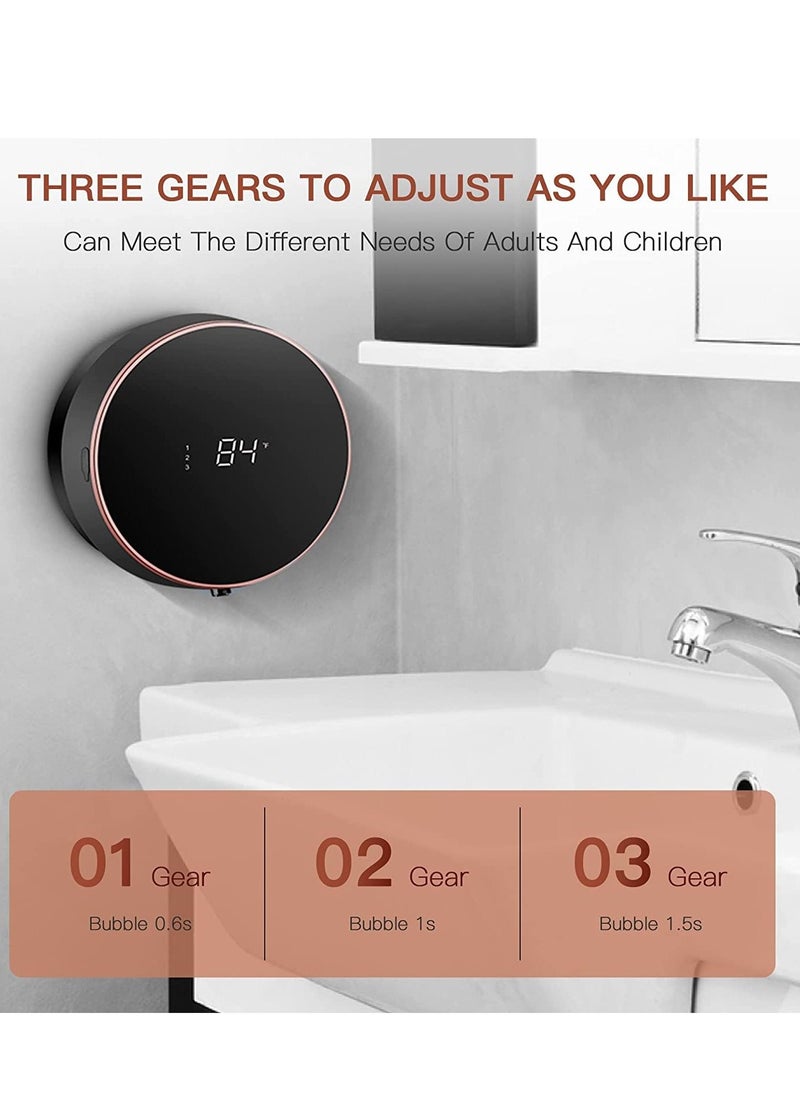 KASTWAVE موزع صابون أوتوماتيكي رغوي بدون استخدام اليدين، موزع صابون رغوي مثبت على الحائط، موزع صابون بدون لمس، موزع صابون كهربائي ذكي مثبت على الحائط للحمام والمطبخ (أسود)  - Image 2