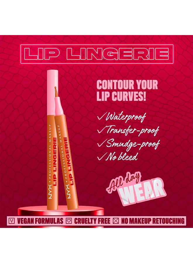 نيكس مكياج المحترفين | ليب لانجيري ليب لاينر ستين – محدد شفاه مقاوم للماء بلون يدوم طوال اليوم – تيز يو ليتر - Image 2