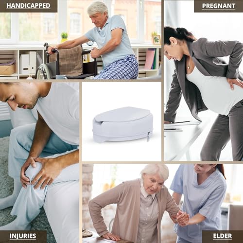 MCP 4-Inches With Lid Toilet Commode Seat Raiser Elevator Extension 7040D|Fits In Egg/Oval Shaped Commodes Only|Handicap, Knee Patients, Old Senior Citizen|Easy To Install,White - Image 2