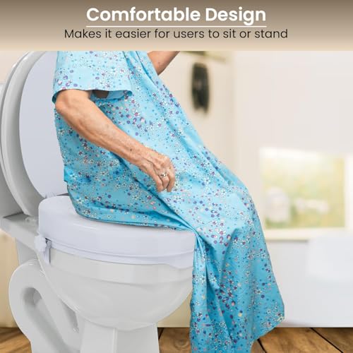 MCP 4-Inches With Lid Toilet Commode Seat Raiser Elevator Extension 7040D|Fits In Egg/Oval Shaped Commodes Only|Handicap, Knee Patients, Old Senior Citizen|Easy To Install,White - Image 4