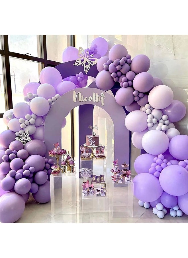 Zeemey 134-pcs Purple Latex Decorative Balloon Arch Garland Set - Perfect for Graduation Baby Shower Wedding Birthday Bachelorette Party 