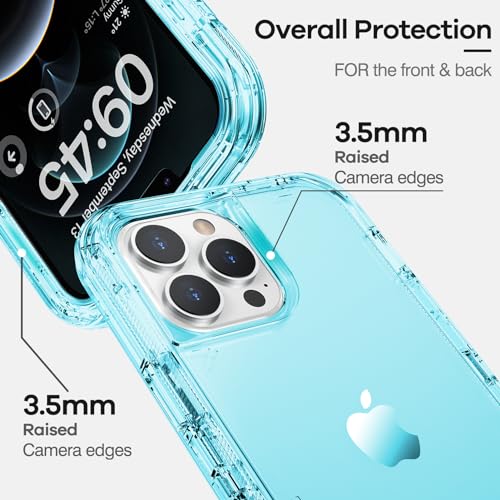 ORIbox for iPhone 13/12 Pro Max Case, 10 FT Military Grade Drop Protection, Transparent Heavy Duty Shockproof Anti-Fall Case, 6.7 inch, 3 in 1, Crystal Blue - Image 5