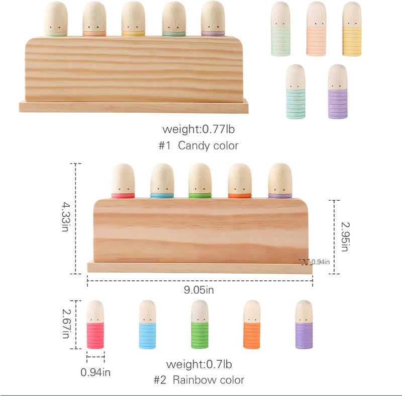 Etucdose Pop Up Puppets | Multicolor Wooden Color Sorting & Montessori Color Matching Toys | Preschool Learning Educational Toys for Kids Boys & Girls Ages 3+ - Image 5