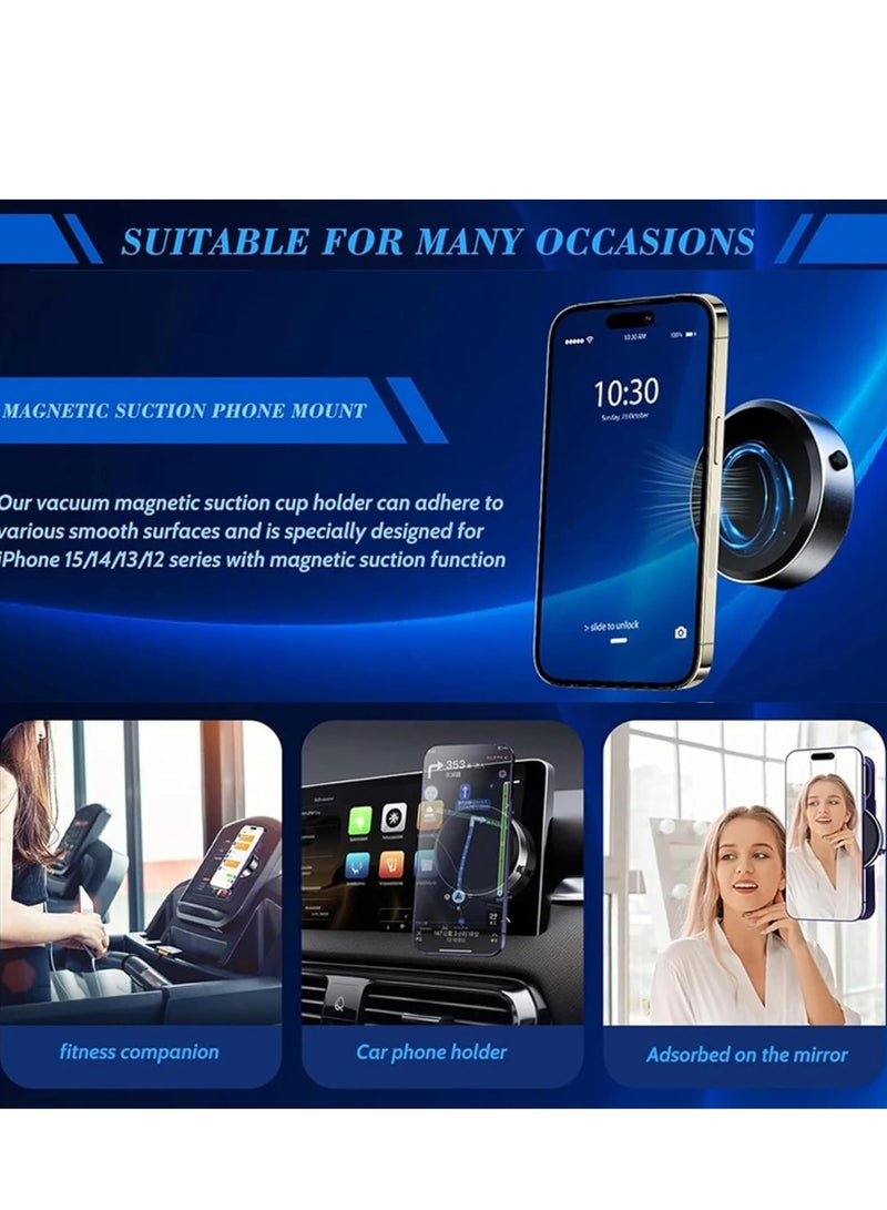 ELTRAZONE Magnetic Suction Phone Holder – Intelligent Car Mount with 360° Adjustable Magnetic Grip (Black) - Image 2