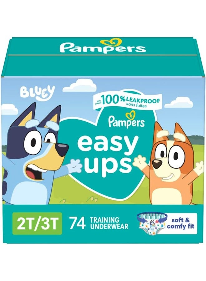 Pampers Easy Ups Training Pants Boys and Girls, Size 4 (2T-3T), 74 Count, Super Pack - Image 1