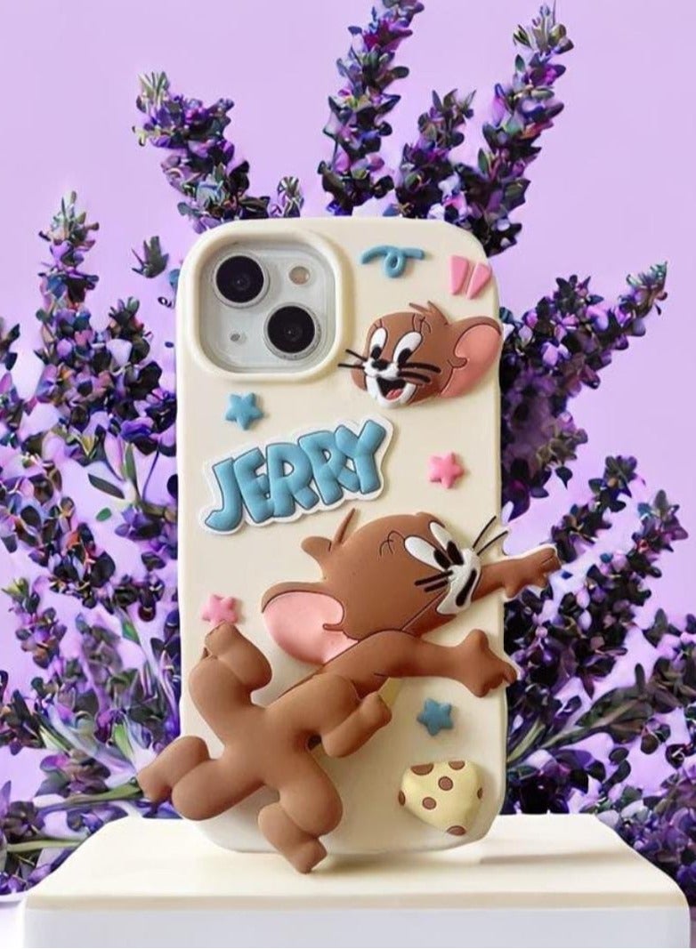 Fashion Case iPhone 14/15 Pro Max Case Cover Tom and Jerry, Jerry Running Motion Spinner Design, Shockproof Protective Cover, Slim Fit Cartoon Case for iPhone 14/15 Pro Max, Scratch-Resistant, Durable Back Cover - Image 3