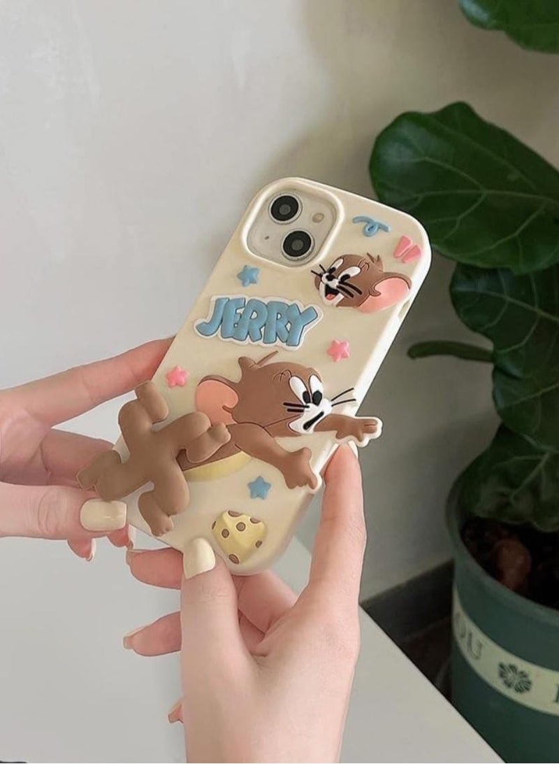Fashion Case iPhone 14/15 Pro Max Case Cover Tom and Jerry, Jerry Running Motion Spinner Design, Shockproof Protective Cover, Slim Fit Cartoon Case for iPhone 14/15 Pro Max, Scratch-Resistant, Durable Back Cover - Image 5