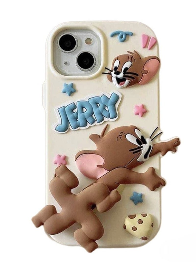 Fashion Case iPhone 14/15 Pro Max Case Cover Tom and Jerry, Jerry Running Motion Spinner Design, Shockproof Protective Cover, Slim Fit Cartoon Case for iPhone 14/15 Pro Max, Scratch-Resistant, Durable Back Cover - Image 1