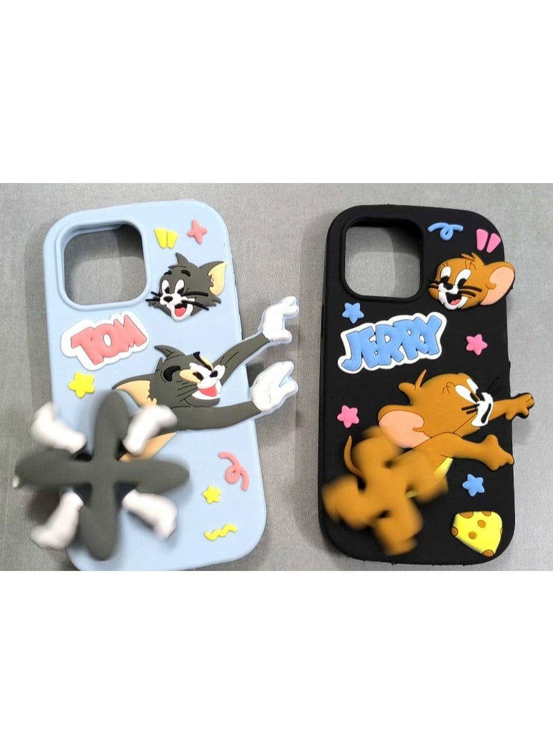 Fashion Case iPhone 14/15 Pro Max Case Cover Tom and Jerry, Jerry Running Motion Spinner Design, Shockproof Protective Cover, Slim Fit Cartoon Case for iPhone 14/15 Pro Max, Scratch-Resistant, Durable Back Cover - Image 4