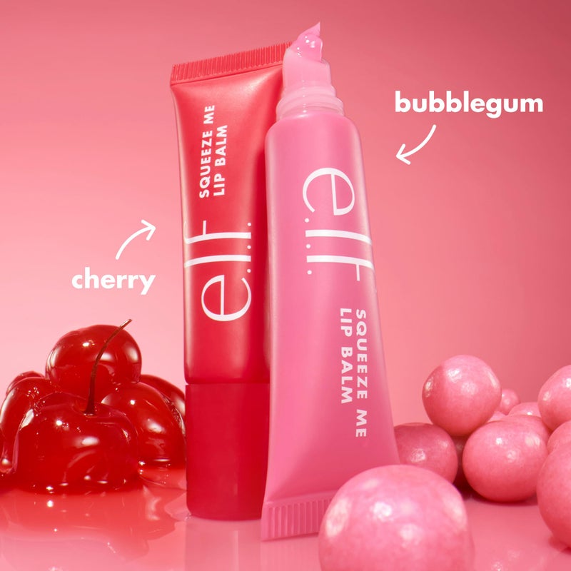 elf e.l.f. Squeeze Me More Lip Balm Duo, Moisturizing Balm For A Sheer Tint Of Color, Made With Hyaluronic Acid, Vegan & Cruelty-Free, Cherry & Bubblegum - Image 2