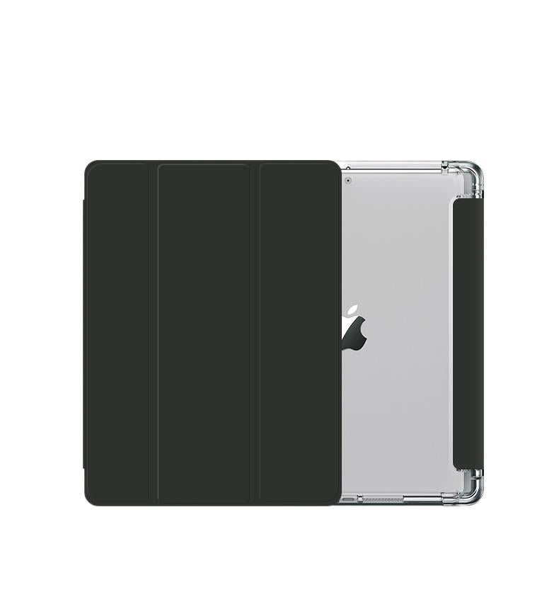 DGG Black Transparent Clear Back iPad Case for Multiple iPad Models with Pencil Holder - Image 1