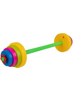 Kids Weight Set - Barbell With 8 Adjustable Plates - Kids Indoor Play Gym Toddler Workout Set - Baby Weights Toys For Age 3 And Up