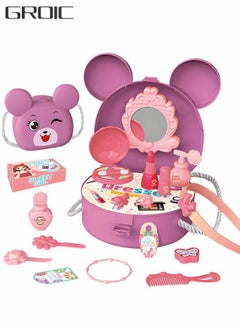 GROIC 21 Pieces Kids Girls Makeup Kit, Pretend Makeup Toy Set, Princess Play Makeup Kit with Makeup Case, Girls Toys, Crossbody Makeup Bag Toys  - Image 1