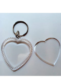 Excefore Transparent Acrylic Photo Frame, Keyring Heart-shaped Blank DIY,  Picture Insert Frame, Keychains Key Rings for Unisex Friends Family Couple Craft Artwork(25 PCS )  - Image 4