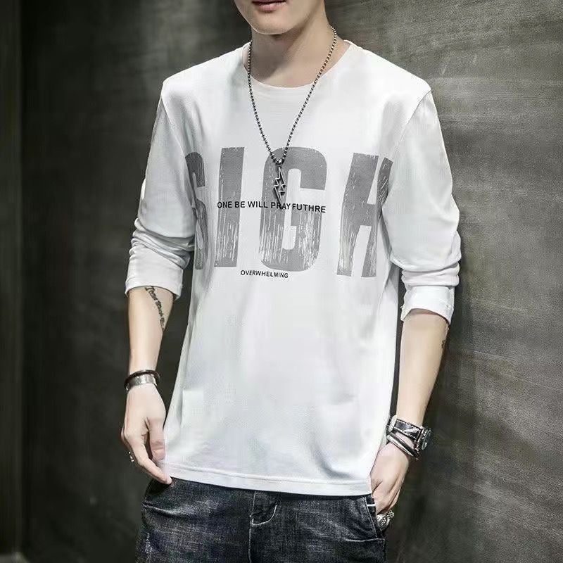 Long sleeve T-shirt men's 2023 autumn new Joker trend bottoming shirt thin youth plus size clothes manufacturers wholesale - Image 4