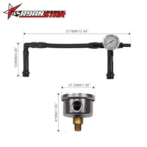 RYANSTAR RACING AN6 DualFeed Double Pump Braided Fuel Line with 0150Psi Vacuum Pressure Gauge Compatible with Holley 4150 Carburetor - Image 3
