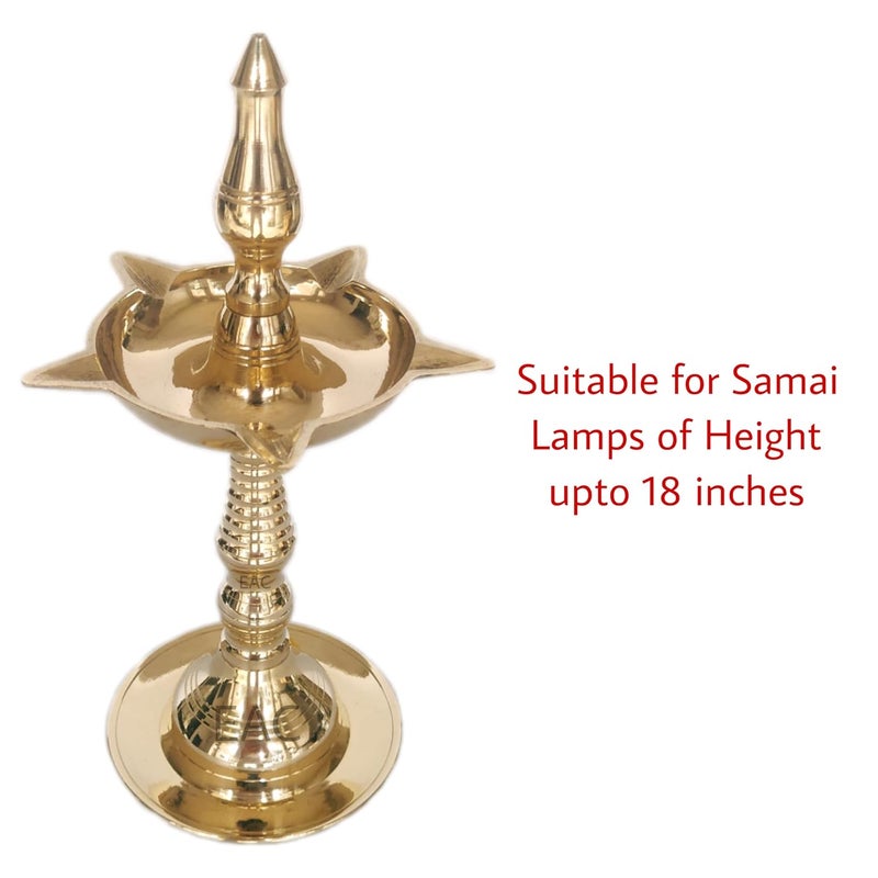 PulGos Pure Brass Samai Kadi Wick Holder for Samayi Lamps Vilakku Traditional Thiri Stand for Kerala Diya Durable and Elegant Perfect for Religious Ceremonies and Home Dcor - Image 5