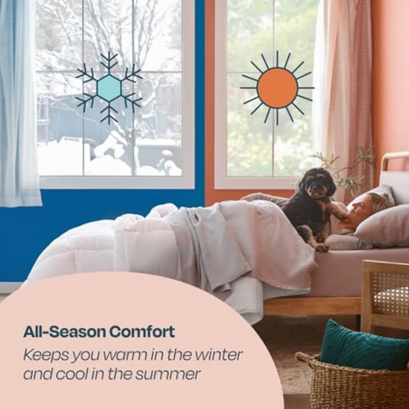 All-Season Down Alternative Quilted Comforter - Corner Duvet Tabs - Hypoallergenic - Plush Microfiber Fill - Machine Washable - Duvet Insert or Stand-Alone Comforter - Image 2
