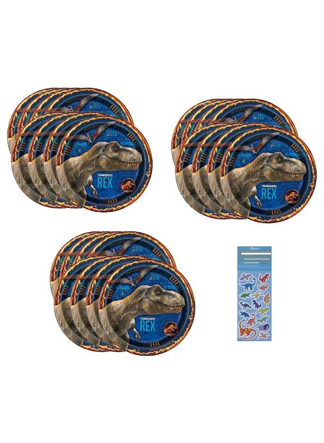 Unique Jurassic World Fallen Kingdom Birthday Party Supplies Bundle Pack 24 Lunch Paper Plates - Image 1