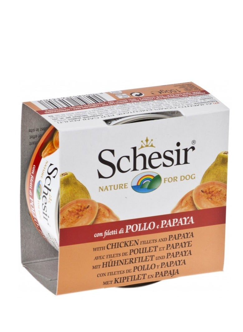 شيسر 12 قطعة طعام رطب للكلاب - شرائح دجاج مع البابايا 150 جرام