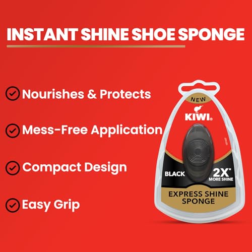 KIWI إسفنجة تلميع الأحذية السوداء المستطيلة - لمعة سريعة، 51.0 مم (ارتفاع) × 76.0 مم (طول) × 51.0 مم (عرض)، تطبيق سريع وسهل، 1 قطعة - Image 2