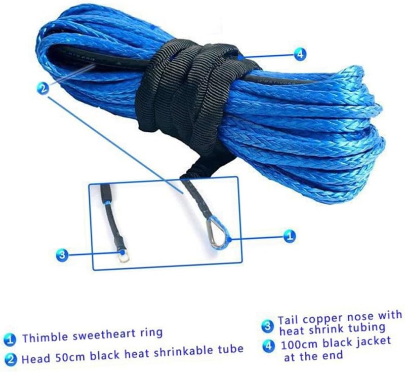 1pc Heavy Duty Nylon Tow Rope for Utv Truck Car Trailer Winch Rope Easy to Use - Image 2