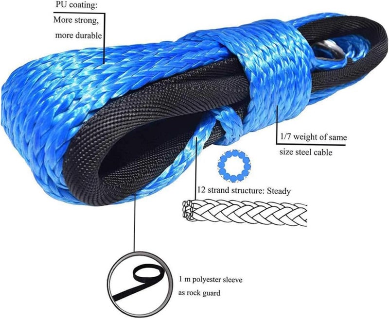 1pc Heavy Duty Nylon Tow Rope for Utv Truck Car Trailer Winch Rope Easy to Use - Image 3