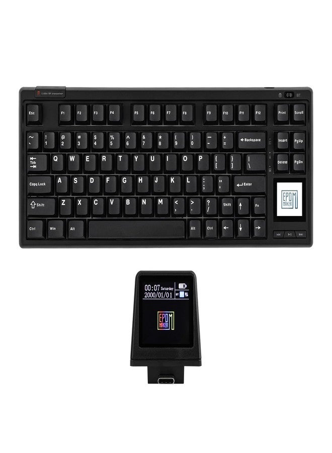 EPOMAKER RT80 75% Wireless Gaming Keyboard with Touch Screen and Mini Display, Tri-Mode Mechanical Keyboard, Hot-swap, Creamy Sound, NKRO for Office Game (Black, Wisteria Linear Switch) - Image 1