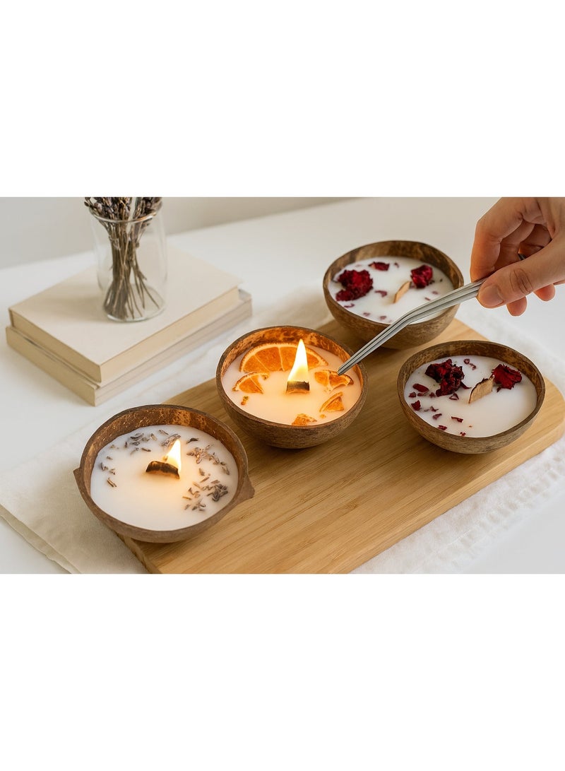 Luxury Handmade Natural Dried Flower Decorated Coconut Shell Creative Candle Jar Scented Candle for Home Decor Relaxation - Image 5