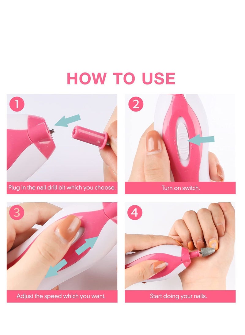 KASTWAVE Electric Nail File Shaper Pedicure Manicure Set Portable with 5 Pcs Attachment for Care of Hands and Feet - Image 5